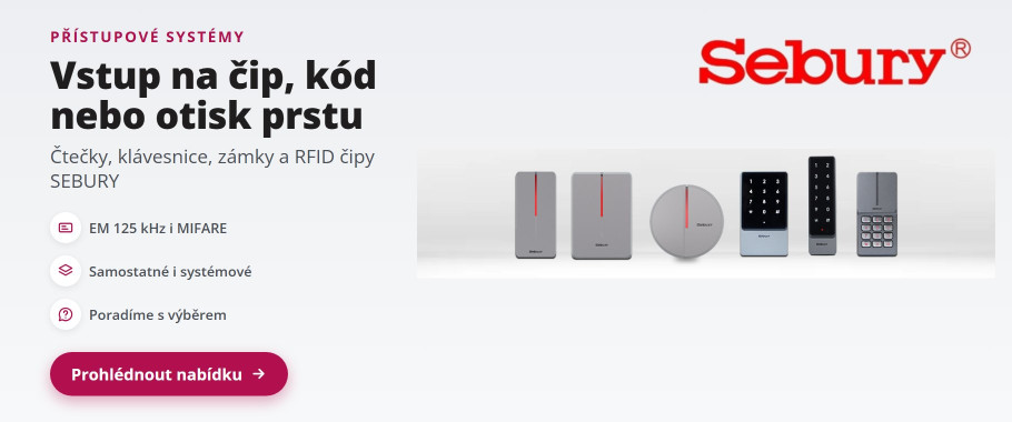 Přístupové systémy SEBURY – čtečky, klávesnice, RFID čipy