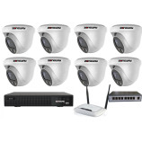 5MPx H265 kamerový IP POE set ZONEWAY - 8x dome kamera NC960, rekordér NVR 2104, router a POE switch 8 + 1