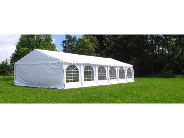 VELKÝ trubkový skládací PARTY STAN stan s bočnicemi  6x12 m k zapůjčení