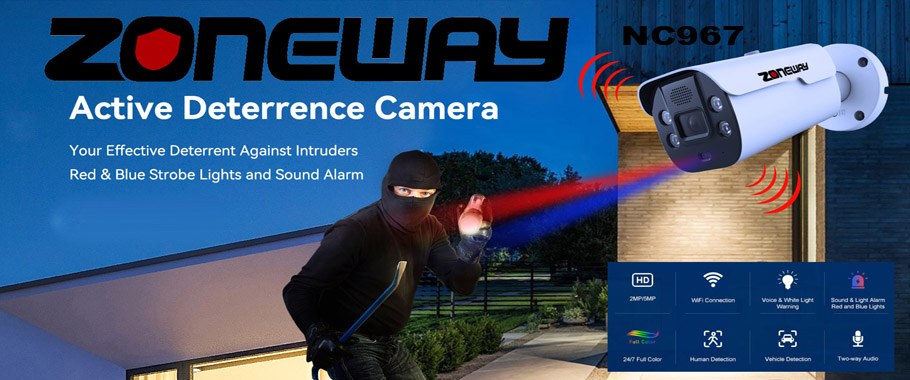ColorVu SOUND / LIGHT alarm kamera Zoneway NC967