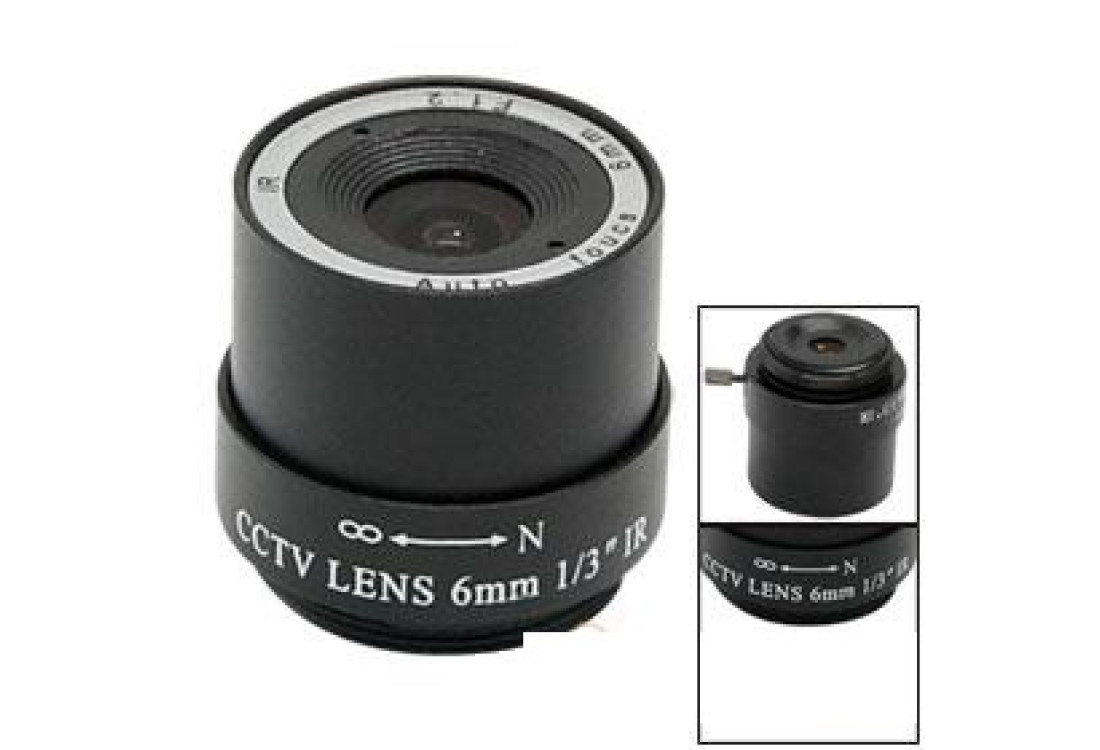 Čočka 6 mm 1/3" F1,2 pro kamery s CS závitem, vyměnitelná čočka, AKCE