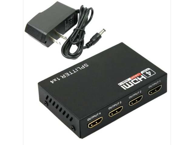 HDMI splitter, 1x4 porty 1920x1080 px, černý