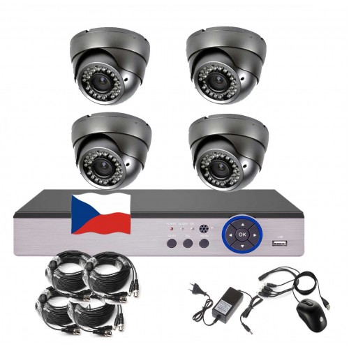 4CH AHD kamerový set CCTV EONBOOM - DVR a 4x venkovní dome kamera