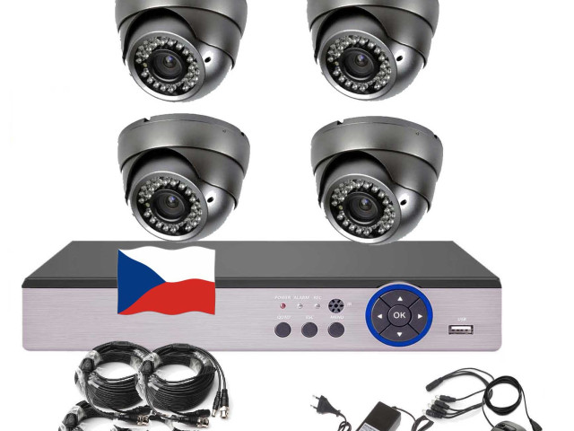 4CH 5MPx STARVIS AHD kamerový set CCTV EONBOOM VR4D - DVR s LAN a 4x venkovní dome kamera