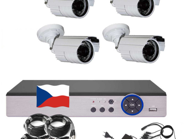 4CH 5MPx AHD kamerový set CCTV EONBOOM 4B - DVR s LAN a 4x venkovní bullet