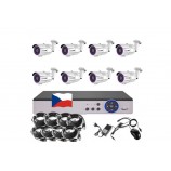 8CH STARVIS kamerový set  CCTV EONBOOM VR8B s DVR s LAN a 8x vari bullet kamerou
