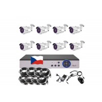 8CH STARVIS kamerový set  CCTV EONBOOM VR8B s DVR s LAN a 8x vari bullet kamerou