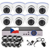 8CH 5MPx AHD kamerový set CCTV EONBOOM 8D - DVR s LAN a 8x venkovní dome kamera