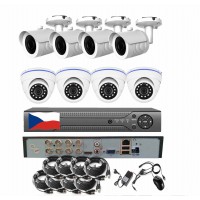 8CH 8MPx AHD kamerový set ZONEWAY 4+4 - DVR s LAN a 8x dome a bullet kamery