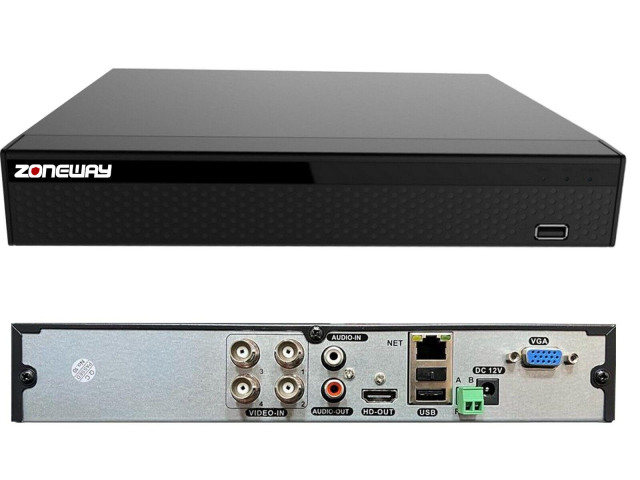 16CH IP/4CH AHD 8MPx hybridní rekordér 4K XVR | ZONEWAY XVR2104