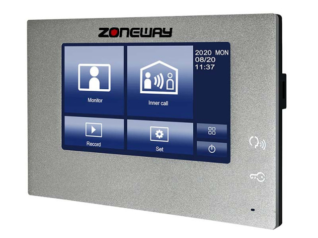Zoneway ZW-772M monitor 7" s dotykovým displayem, videozvonek