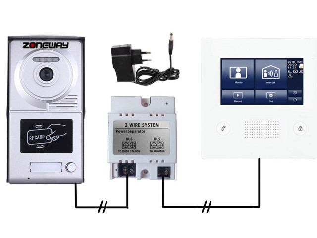 Set videozvonku ZONEWAY ZW-432M + ZW-702-1D