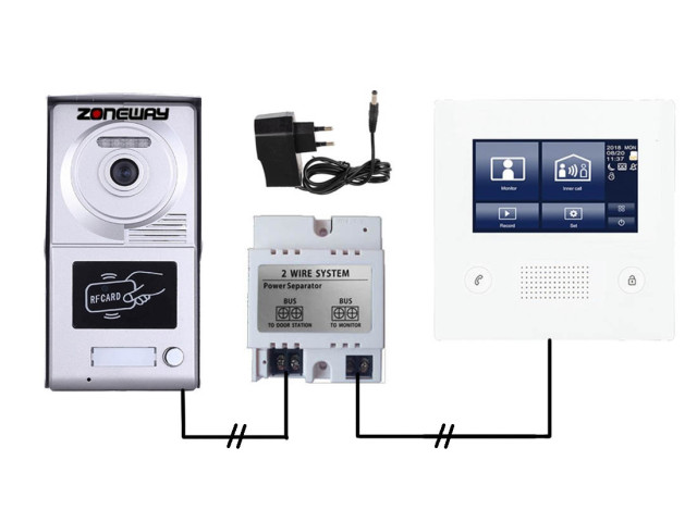 Set videozvonku ZONEWAY ZW-432M + ZW-702-1D