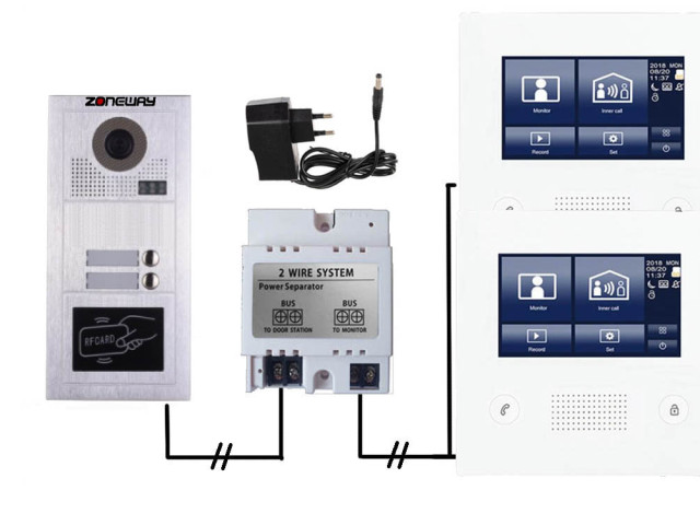 Set videozvonku ZONEWAY ZW-432M + ZW-619-2D