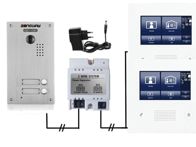 Set videozvonku ZONEWAY ZW-432M + ZW-738-2