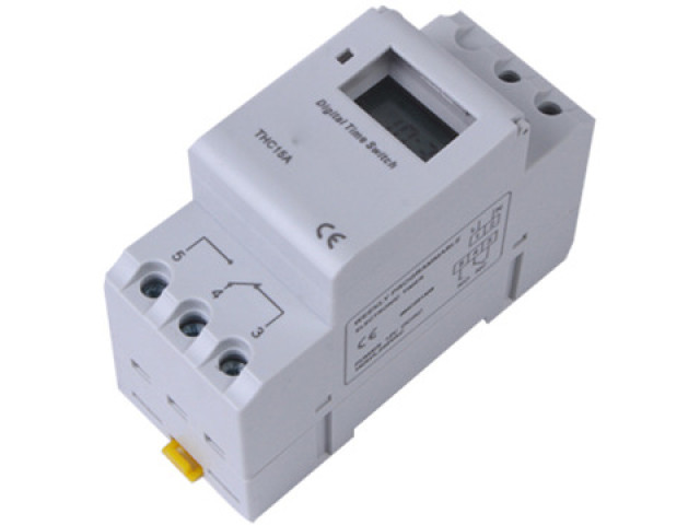 Programovatelný týdenní časovač, 16 programů, DIN, 230 V AC | SEBURY THC15A