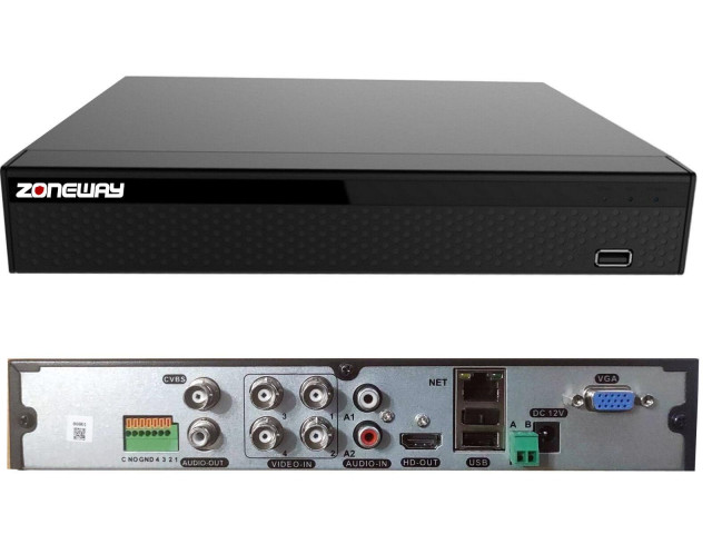 12CH IP/4CH AHD 5MPx hybridní rekordér 4K XVR | ZONEWAY XVR3004