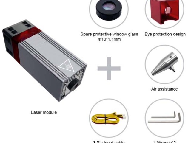 ZONEWAY 80W AIR laserový řezací gravírovací modul  - 80W (80 000mW) modul