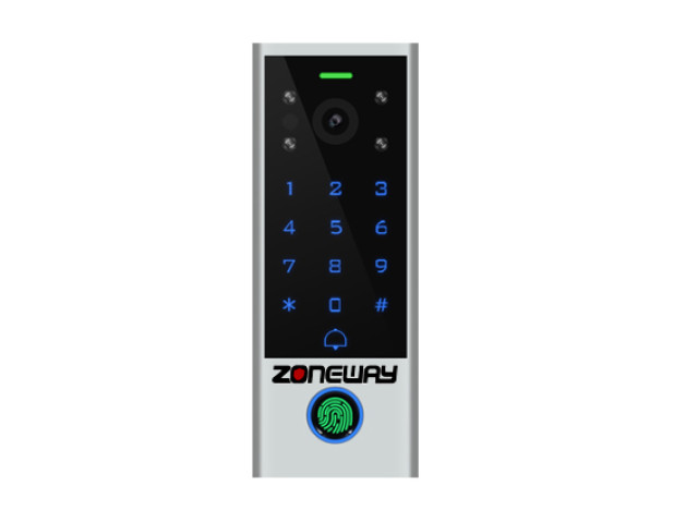 2MPx WIFI P2P TUYA videozvonek s klávesnicí, RFID a biometrickou čtečkou | ZONEWAY V3-F