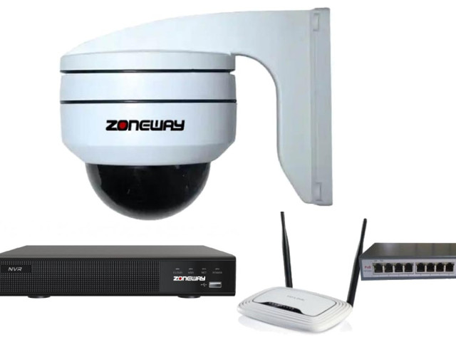 5MPx PTZ kamerový IP POE set Zoneway - 1x MINI PTZ NVR 3016, router, POE switch 4 + 1 | ZONEWAY MPTZ1-3016
