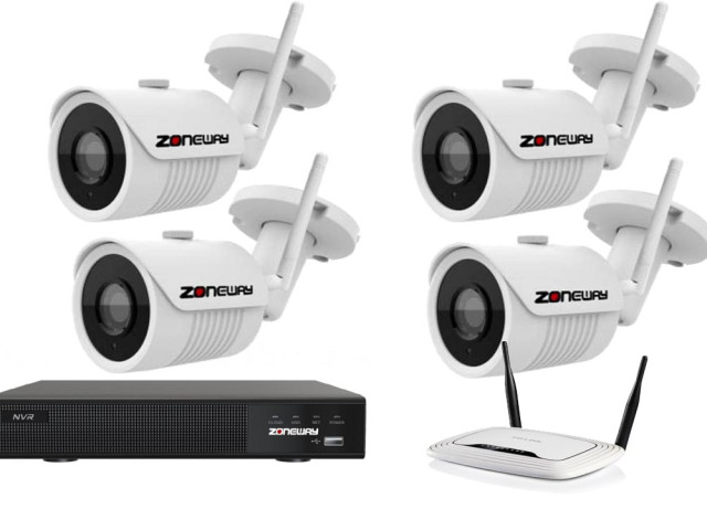 4MPx WIFI kamerový IP set - 4x NC950+, NVR3016| ZONEWAY 4-NC950+3016