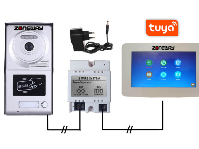 Set WIFI P2P TUYA videozvonku | ZONEWAY ZW-777 + ZW-702-1D