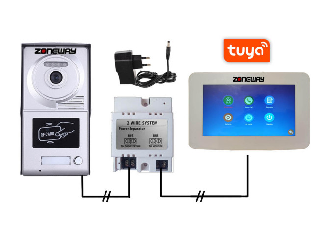 Set WIFI P2P TUYA videozvonku | ZONEWAY ZW-777 + ZW-702-1D