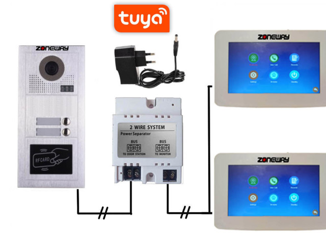 Set WIFI P2P TUYA videozvonku | ZONEWAY ZW-777 + ZW-619-2D