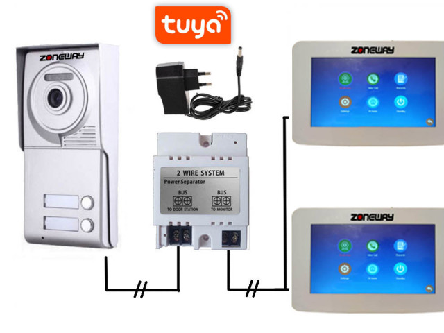 Set WIFI P2P TUYA videozvonku | ZONEWAY ZW-777 + ZW-702-2