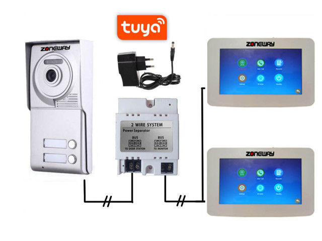 Set WIFI P2P TUYA videozvonku | ZONEWAY ZW-777 + ZW-702-2