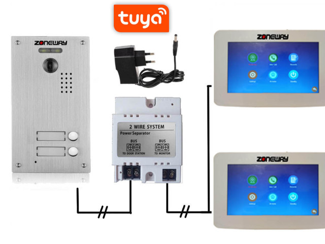 Set WIFI P2P TUYA videozvonku | ZONEWAY ZW-777 + ZW-738-2