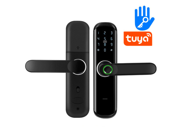 Inteligentní biometrický Tuya MIFARE biometrický zámek s klikou | ZONEWAY iLock01