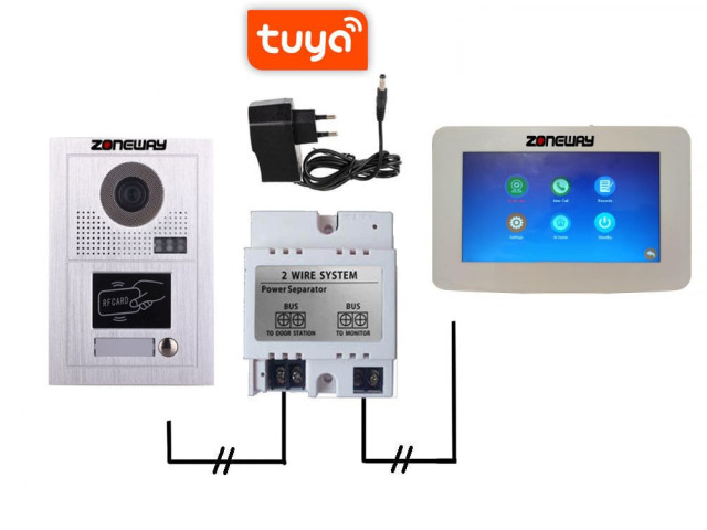 Set WIFI P2P TUYA videozvonku | ZONEWAY ZW-777 + ZW-619-1D