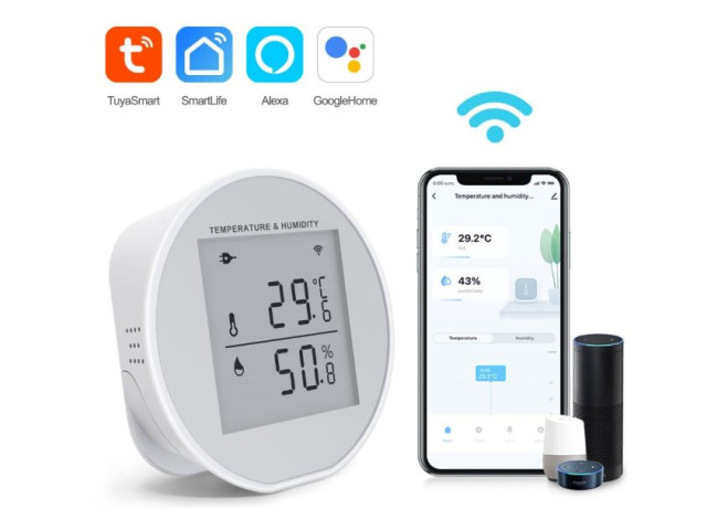 TUYA Smart Wi‑Fi senzor teploty a vlhkosti | ZONEWAY ZW-TW