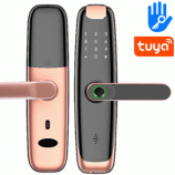 Chytrý TUYA dveřní zámek s klikou na otisk prstu | Zoneway iLock02