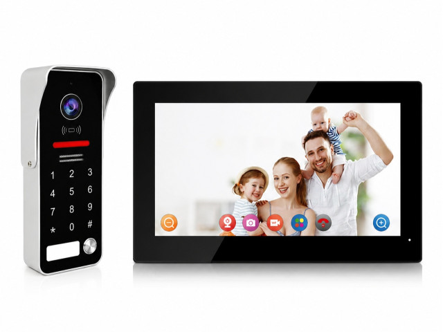 WiFi TUYA videozvonek s RFID čtečkou a kódovou klávesnicí + 7" dotykový monitor | Zoneway ZW-508 + ZW808-7