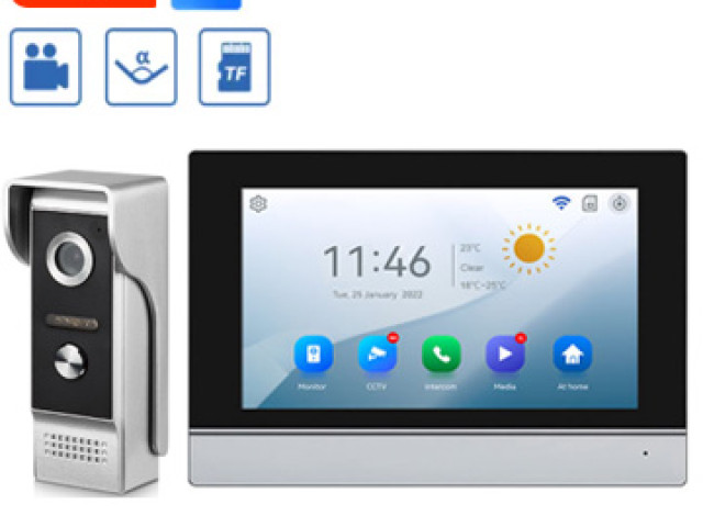 Tuya Smart AHD WiFi video interkom se 7" dotykovým monitorem | ZONEWAY ZW-7024b-M6