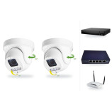 Kamerový systém PoE: set 2x mini PTZ kamera 6 Mpx, zoom 4x, NVR3016, PoE switch 4+1 | ZONEWAY 2-X4DM6S-3016