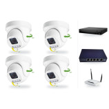 Kamerový systém PoE: set 4x mini PTZ kamera 6 Mpx, zoom 4x, NVR3016, PoE switch 4+1 | ZONEWAY 4-X4DM6S-3016