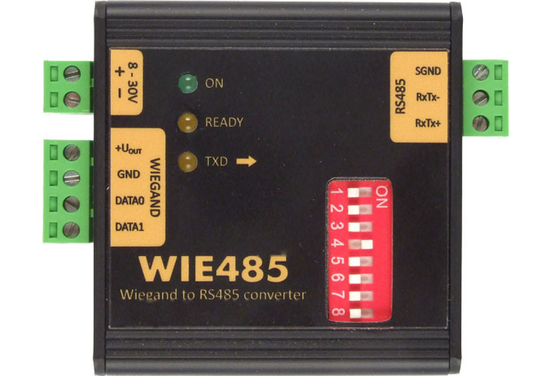  Převodník Wiegand 26-37 na RS485  (pro Jablotron, Luxone) WIE485