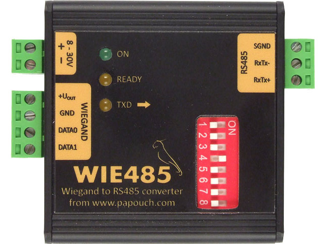  Převodník Wiegand 26-37 na RS485  (pro Jablotron, Luxone) WIE485