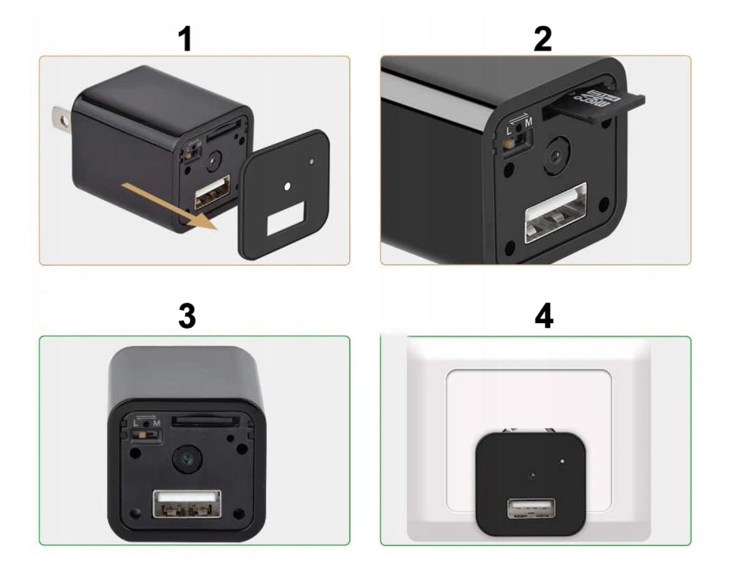 Zástrčka EU adaptéru s kamerou