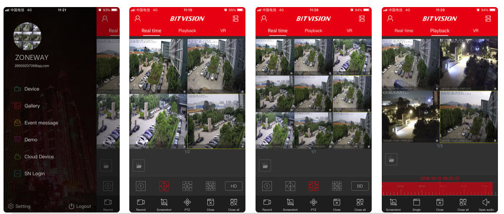 Mobilní aplikace BitVision pro kamery a rekordéry ZONEWAY