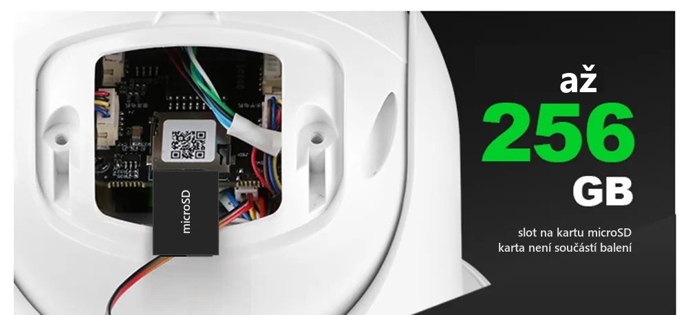 Slot na kartu microSD až 256 GB v kameře HICO X4D-M6S